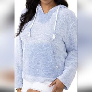 Simply Southern Blue & White Fleece Carigans/ Sweather /Hoodie Size Small